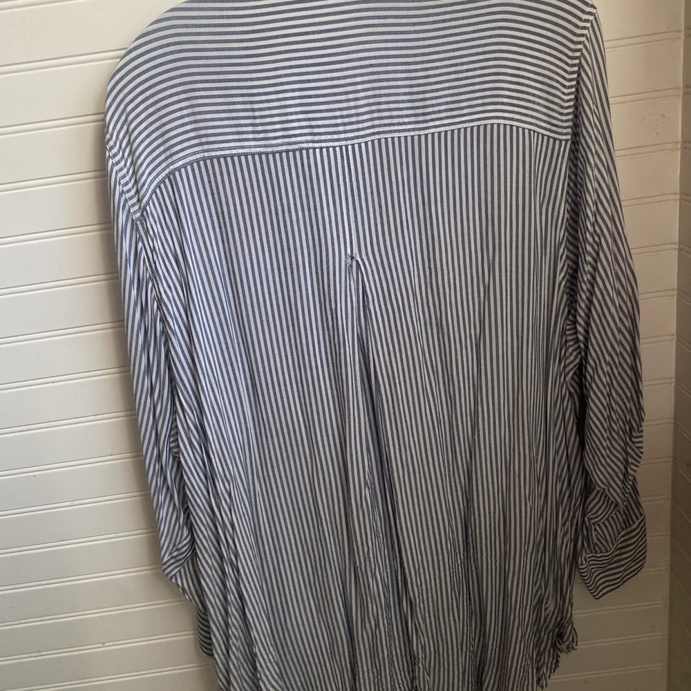Never Worn- Embroidered Button Down Striped Shirt - image 4